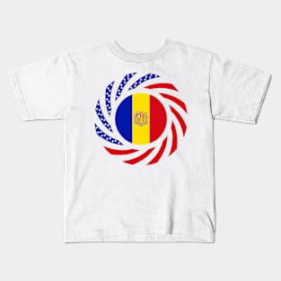 Andorran American Multinational Patriot Flag Series Kids T-Shirt